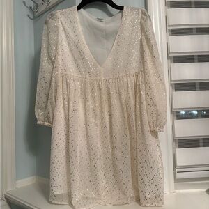 Sunday Best Cream Dress with Gold Sparkle